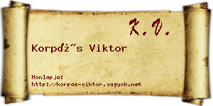 Korpás Viktor névjegykártya