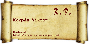 Korpás Viktor névjegykártya